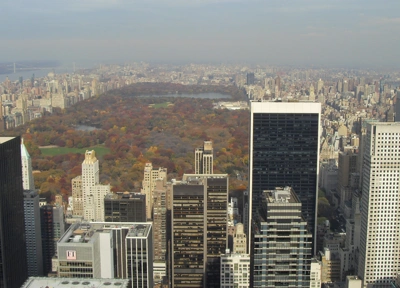 Central park from the the Rockefeller centre in...